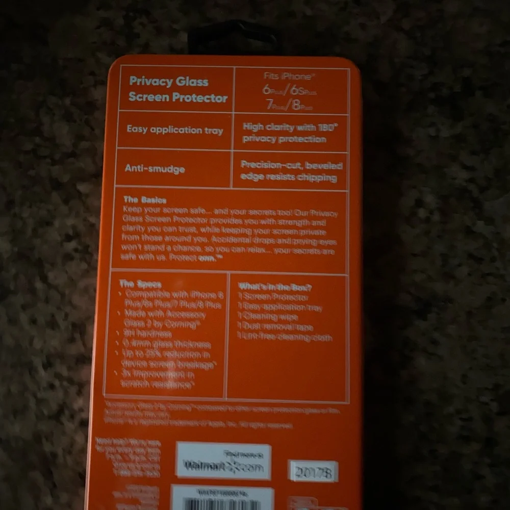 Privacy Glass Screen protector Iphone 6 Plus, 6 S Plus, 7 Plus, 8 Plus